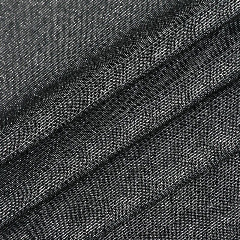 40s R Black + Silver Lurex + 40D Spandex Single Jersey