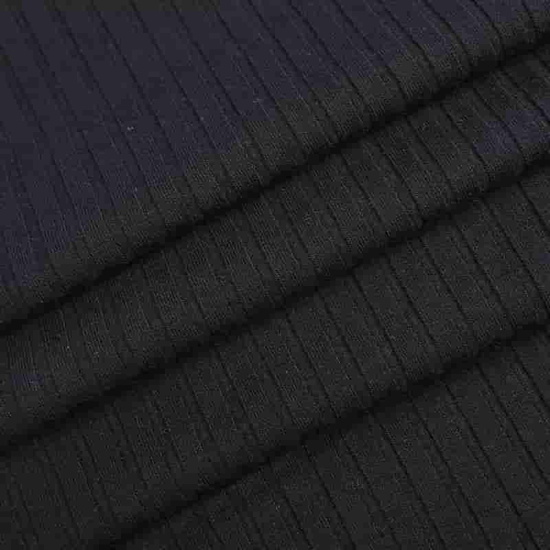 40s Lenzing Tencel + 30D Full-Plated Striped Spandex Rib Knit